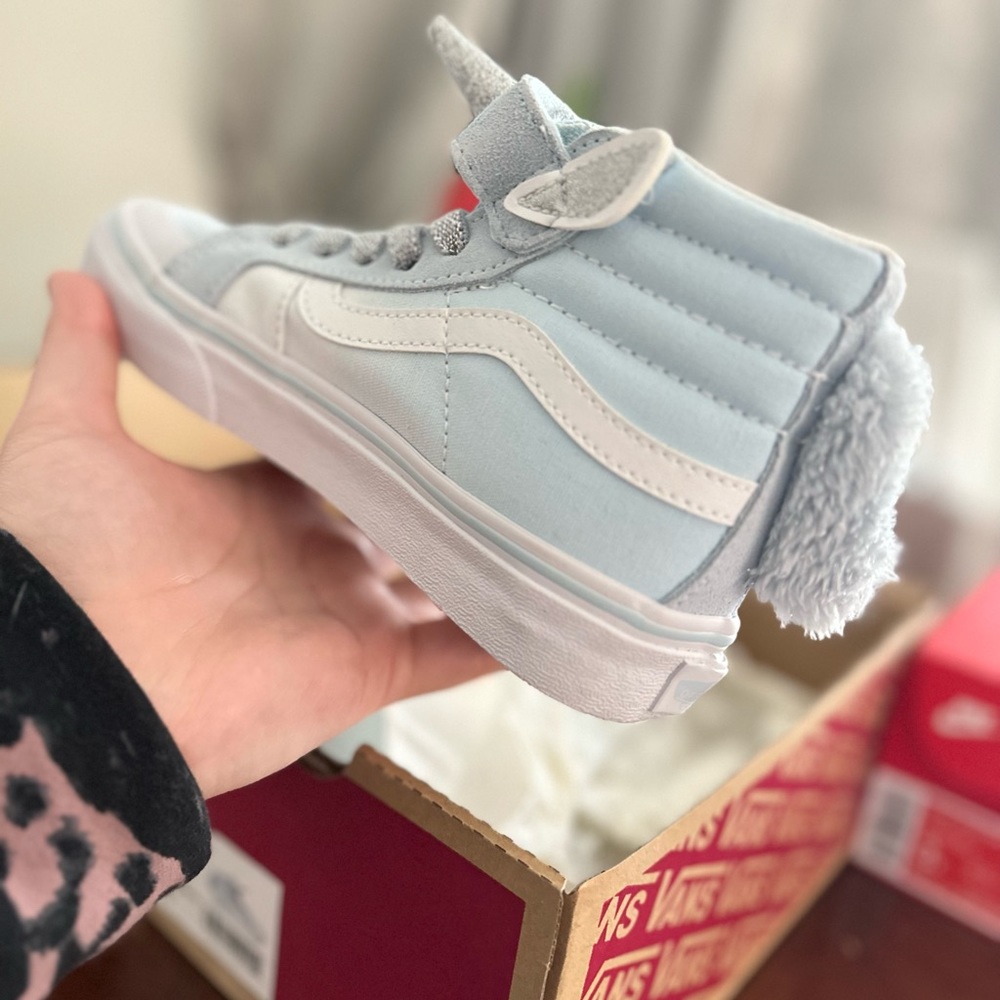 Kids Vans Hi-tops; blue unicorn